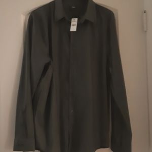 Express Men's Slim Shirt Size L NWT Forest Green